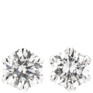 ピアス ダイヤモンド 0.309/0.305ct SI2 プラチナシルバー 1粒 1P ブリリアントカット プラチナ 両耳用 スタッド 【保証書】 【中古】中古美品