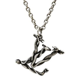 ルイヴィトン LOUIS VUITTON ネックレス LVスネーク ペンダント メタル シルバー ヴィンテージ金具 シルバー金具 ロゴ ヘビ MP2567 OB0199 【中古】
