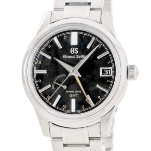 グランドセイコー Grand Seiko エレガンスコレクション スプリングドライブ GMT 寒露 SBGE271 9R66-0AL0 デイト メンズ 腕時計自動巻き ブラック 【中古】