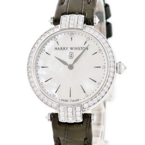 ハリーウィンストン Harry Winston プルミエール 31mm PRNQHM31WW001 K18WG無垢 純正ダイヤ シェル バー レディース 腕時計クオーツ ホワイト 【中古】中古美品