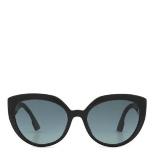 クリスチャン・ディオール Christian Dior サングラス キャットアイ 56□19 アセテート メタル ブラック ゴールド金具 黒 グレー CDロゴ DDiorF 80711 【ケース】 【中古】中古美品