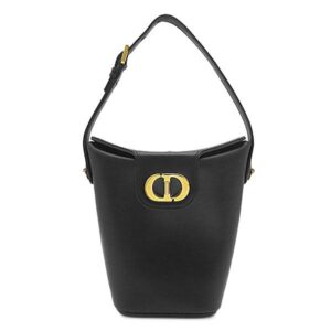 クリスチャン・ディオール Christian Dior 2WAYバッグ ディオールアンバー ミニ バケットバッグ カーフ ブラック ゴールド金具 CD S2319UBEQ 【保存袋】 【中古】中古美品