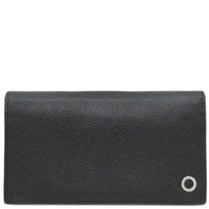 ブルガリ BVLGARI 長財布 ブルガリブルガリ マン グレインレザー ブラック シルバー金具 黒 二つ折り 30398 【中古】