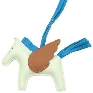 エルメス HERMES バッグチャーム ロデオPM ペガサス アニョーミロ ヴェールフィズ×ブルーザンジバル×ゴールド 薄緑 青 茶 B刻印(2023年製) 【箱】 【中古】