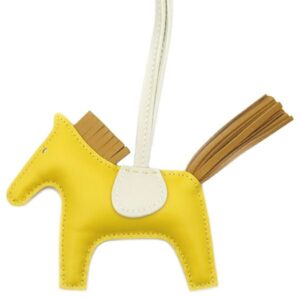 エルメス HERMES バッグチャーム ロデオPM アニョーミロ ジョーヌナプル×セサミ×クレ 黄色 茶 アイボリー B刻印(2023年製) 【中古】