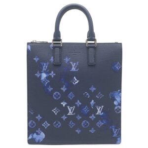 ルイヴィトン LOUIS VUITTON 2WAYバッグ サックプラ メッセンジャー グレインレザー ネイビー シルバー金具 ウォーターカラー モノグラム M57843 RFID 【箱】 【中古】