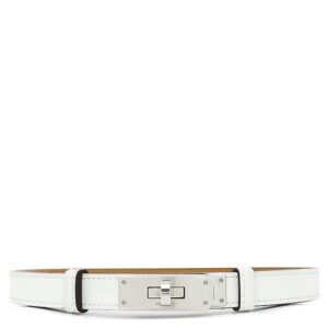 エルメス HERMES ベルト ケリー 18 ヴォーエプソン GP ホワイト シルバー金具 白 ターンロック金具 スライド調節 U 【箱】 【中古】