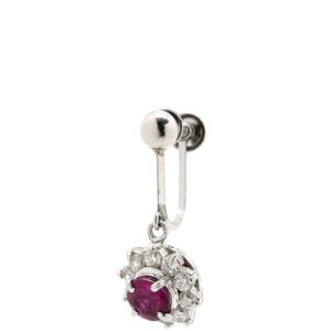 イヤリング ルビー 0.48ct ダイヤ 片耳用 プラチナシルバー レッド 赤 プラチナ スイング ネジ式 【中古】中古品