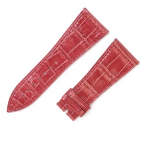 フランクミュラー FRANCK MULLER 腕時計パーツ マスタースクエア 6000 H用 クロコバンド クロコダイル レッド 純正 替え シャイニー 艶 26mm レッド 赤 【中古】新品同様品