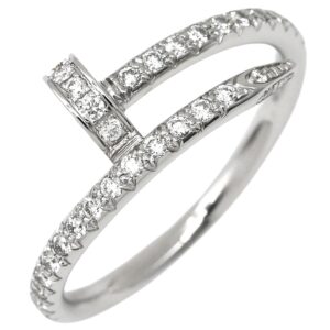 カルティエ Cartier リング 指輪 ジュストアンクル SM セミパヴェダイヤ ホワイトゴールド #52(JP12) Au750 18K WG 12号 B4231400 【修理証明書】 【中古】中古美品
