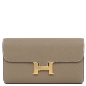 エルメス HERMES 長財布 コンスタンス トゥーゴー ヴォーエプソン エトゥープ ゴールド金具 新品 未使用 グレージュ K刻印(2025年製) 【箱】 【中古】