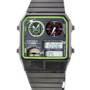 シチズン CITIZEN アナデジテンプ トレンチラン JG2109-50W 未使用 スターウォーズ コラボ デイデイト メンズ 腕時計クオーツ ブラック 【中古】未使用保管品