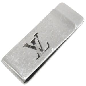 ルイヴィトン LOUIS VUITTON マネークリップ ビルクリップ シャンゼリゼ スティール シルバー モノグラムフラワー 札ばさみ M65041 AN0199 【中古】