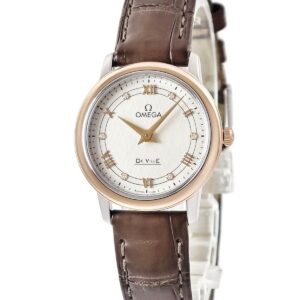 オメガ OMEGA デ ヴィル プレステージ 424.23.27.60.52.001 K18RG×SS コンビ 純正ダイヤ レディース 腕時計クオーツ シルバー 【中古】中古美品