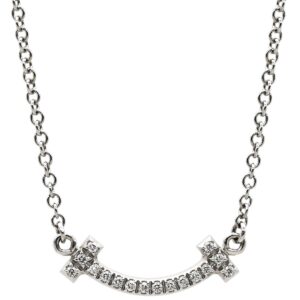 ティファニー Tiffany & Co ネックレス Tスマイル ミニ ダイヤモンド ホワイトゴールド T＆Co. T smile Au750 18K 18金 62617799 【中古】中古品