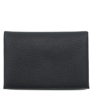エルメス HERMES カードケース カルヴィ デュオ シェーブル ブラック シルバー金具 黒 小銭入れ フラグメントケース 2024年製 W 【箱】 【中古】未使用保管品