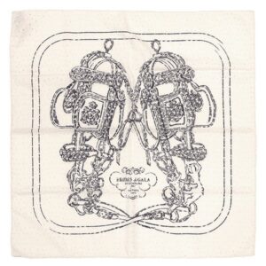 エルメス HERMES スカーフ カレ70 イングリッシュ エンブロイダリー シルク ホワイト×ブラック 新品 未使用 【ブリッド ドゥ ガラ】 【箱】 【中古】未使用保管品