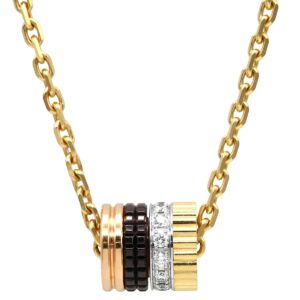 ブシュロン BOUCHERON ネックレス キャトル クラシック ダイヤ ペンダント スモール 4カラー 3ゴールド 茶PVD JPN00668 【中古】中古品
