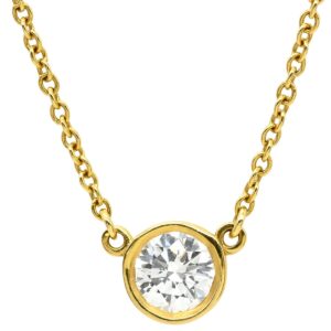 ティファニー Tiffany & Co ネックレス バイザヤード シングルダイヤ イエローゴールド T&Co. 1P 1石 1粒 エルサペレッティ 【中古】中古美品