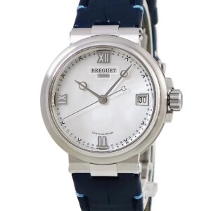 ブレゲ BREGUET マリーン レディ 9517ST/5W/984 ローマン コインエッジ ホワイト シェル デイト レディース 腕時計自動巻き ホワイト 【中古】