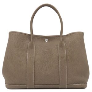 エルメス HERMES トートバッグ ガーデンパーティー PM 36 ネゴンダ エトゥープ シルバー金具 グレージュ オールレザー X 【中古】中古美品