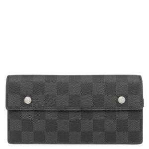 【★3％OFFクーポン】ルイヴィトン LOUIS VUITTON 長財布 ポルトフォイユ アコルディオン ダミエグラフィットキャンバス ダミエグラフィット シルバー金具 チェーン ウォレット N60023 TN0122 【中古】中古品