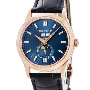 パテックフィリップ PATEK PHILIPPE アニュアルカレンダー ムーンフェイズ 5396R-015 K18RG無垢 純正ダイヤ メンズ 腕時計自動巻き ブルー 【中古】