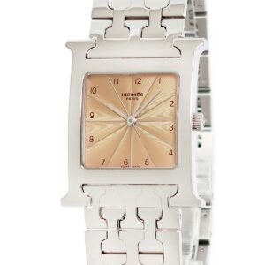 エルメス HERMES Hウォッチ MM HH1.510 H型 オレンジ アラビア ギョウシェ メンズ レディース 腕時計クオーツ オレンジ 【中古】
