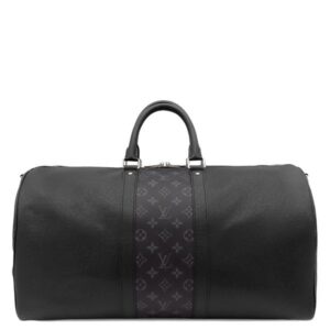 ルイヴィトン LOUIS VUITTON ボストンバッグ キーポルバンドリエール 50 タイガ モノグラムエクリプス ノワール シルバー金具 旅行カバン 黒 M53763 RFID 【中古】