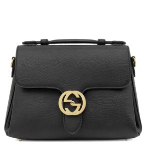 グッチ GUCCI 2WAYバッグ インターロッキングG チェーンショルダー レザー ブラック ゴールド金具 黒 ハンドバッグ ショルダー アウトレット品 510302 【中古】中古美品