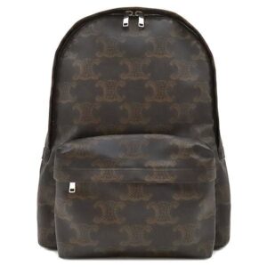 セリーヌ CELINE リュック・デイパック トリオンフ ミディアム バックパック レザー コーティングキャンバス トリオンフキャンバス ブラック×ブラウン シルバー金具 黒 茶 188382BOV.38SI 【中古】中古美品