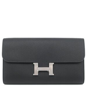 エルメス HERMES 長財布 コンスタンス ロング トゥー ゴー ヴォーエプソン ブラック シルバー金具 新品 未使用 黒 二つ折り財布 K刻印(2025年製) 【箱】 【中古】