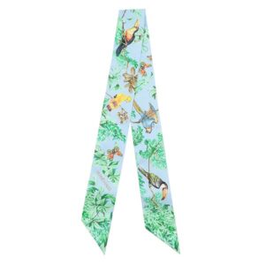 エルメス HERMES スカーフ ツイリー シルク ブルーシエル×ヴェール×オレンジ 新品 未使用 【Equateur/赤道直下】 H061798S 【箱】 【中古】