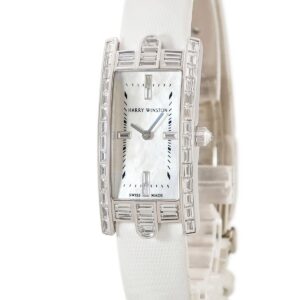 ハリーウィンストン Harry Winston アヴェニュー C 330LQW K18WG無垢 純正バゲットダイヤ シェル レディース 腕時計クオーツ ホワイト 【中古】中古美品