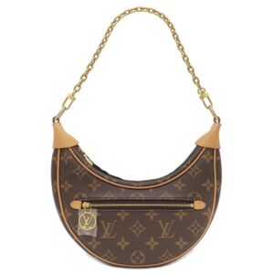 ルイヴィトン LOUIS VUITTON 2WAYバッグ ループ モノグラムキャンバス モノグラム ゴールド金具 茶 ハンドバッグ ショルダー M81098 RFID 【中古】新品同様品