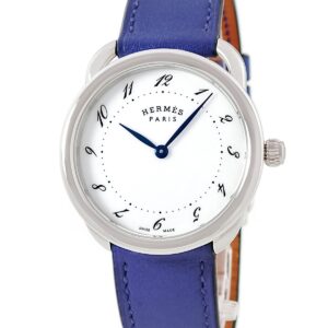 エルメス HERMES アルソー 36mm AR5.510 ホワイト 白 青針 アラビア メンズ レディース 腕時計クオーツ ホワイト 【中古】中古美品