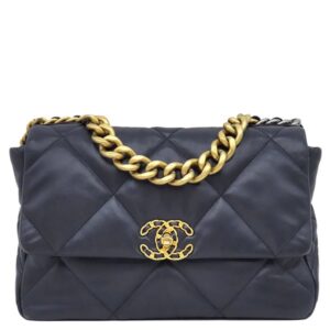 シャネル CHANEL ショルダーバッグ CHANEL 19 ラージ ハンドバッグ ラムスキン ネイビー ゴールド金具 チェーンショルダー AS1161 30****** 【中古】中古美品