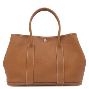 エルメス HERMES トートバッグ ガーデンパーティー PM 36 ネゴンダ ゴールド シルバー金具 茶 □N 【中古】中古品