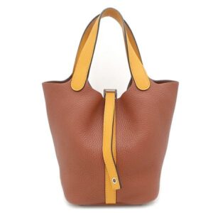 エルメス HERMES ハンドバッグ ピコタンロックPM タッチ トリヨンクレマンス スイフト キュイーブル×ジョーヌ シルバー金具 茶 オレンジ 鍵1本欠品 A刻印 【箱】 【中古】