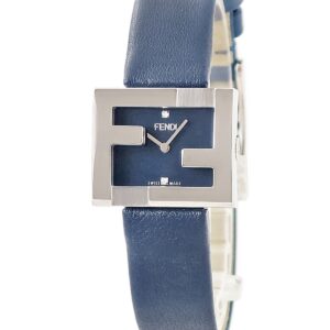 フェンディ FENDI マニア レクタンギュラー F100102801 未使用 ズッカフェイス 純正ダイヤ ブルー レディース 腕時計クオーツ ネイビー 【中古】未使用保管品
