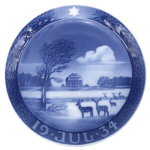 ロイヤルコペンハーゲン ROYAL COPENHAGEN 食器 イヤープレート 1930年代 陶磁器 ブルー×ホワイト ヴィンテージ 北欧 飾り皿 絵皿 1934年 【中古】中古美品