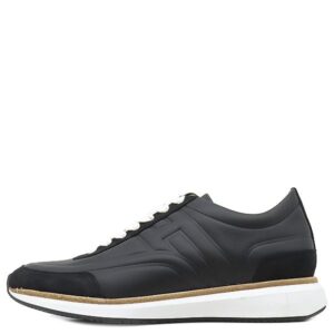 エルメス HERMES スニーカー イージー EASY カーフ シェーブルベロア ブラック #39 黒 白 レザー ソルド品 H221901Z 【保存袋】 【中古】未使用保管品