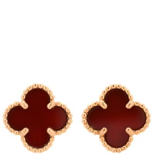 ヴァンクリーフアーペル Van Cleef & Arpels ピアス スウィート アルハンブラ レッド×ローズゴールド Au750 18K 18金 カーネリアン 紅玉髄 VCARN6BO00 【中古】