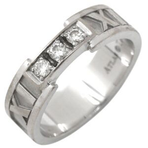 ティファニー Tiffany & Co リング 指輪 アトラス 3Pダイヤ ホワイゴールド T&Co. 18K 750 WG 3石 ダイヤモンド 10号 【中古】中古品