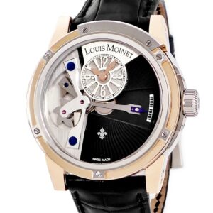 ルイ・モネ LOUIS MOINET テンポグラフ LM-13.40.50 K18RG×SS×チタン レトログラード ギョーシェ 黒 限定 メンズ 腕時計自動巻き ブラック 【中古】中古美品