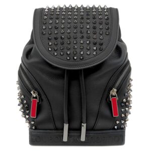 クリスチャンルブタン Christian Louboutin 2WAYバッグ エクスプローラー ファンク カーフ ブラック×レッド シルバー金具 黒 赤 スタッズ スパイク 3215038 【保存袋】 【中古】中古美品
