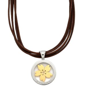ブルガリ BVLGARI ネックレス トンド サクラ ペンダント イエローゴールド×シルバー 桜モチーフ SS 18K 750YG 18金 5連ストラップ 【中古】
