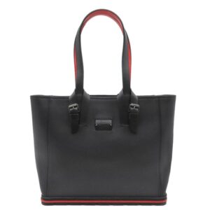 クリスチャンルブタン Christian Louboutin トートバッグ カバイカー スモール カーフ ブラック×レッド シルバー金具 黒 赤 ショルダー 肩掛け 1205119B078 【中古】