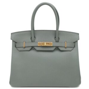 エルメス HERMES ハンドバッグ バーキン30 ヴォーエプソン ヴェールアマンド ゴールド金具 Z 【中古】