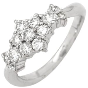 リング 指輪 ダイヤモンド 0.51ct カーブリング プラチナシルバー プラチナ900 パヴェ ツイスト 8号 【中古】中古品